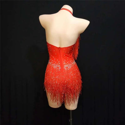 Malla Elástica con Borlas y Strass para Danza Latina - Image 3