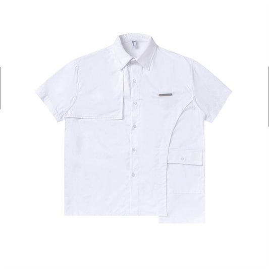 Camisa de Trabajo Patchwork Colores Sólidos para Hombre