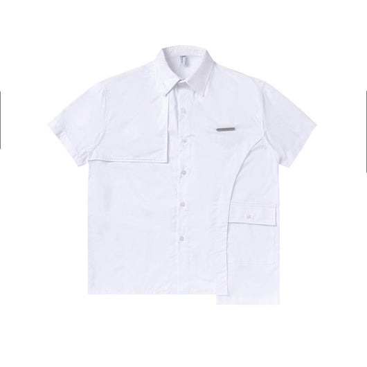 Camisa de Trabajo Patchwork Colores Sólidos para Hombre