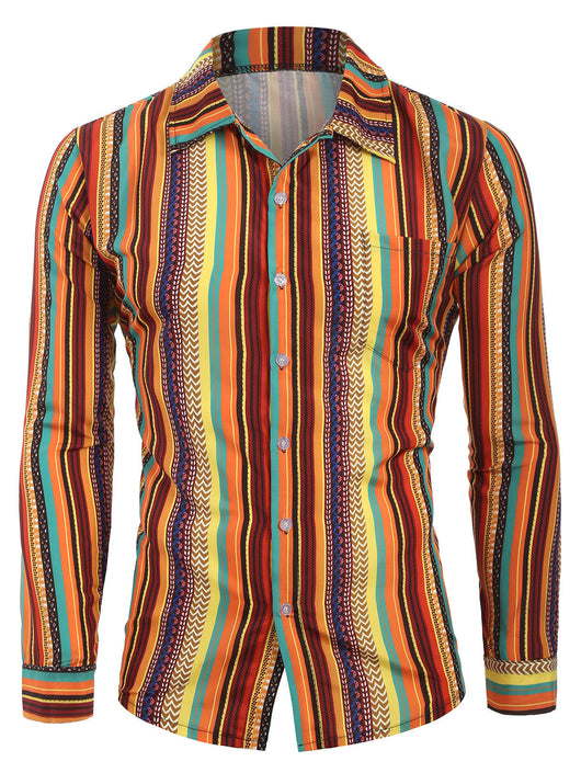 Camisa de Manga Larga con Estampado Digital - Casual y Versátil - Image 4