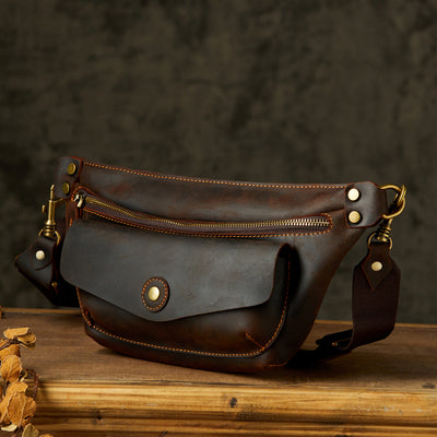 Bolsa de Pecho Personalizada en Cuero Genuino Hecha a Mano - Image 7