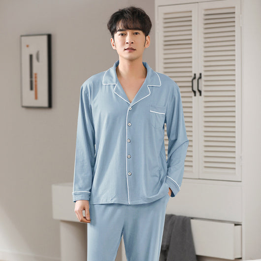 Pijama Cardigan Modal para Hombre - Manga Larga Primavera Otoño