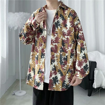 Camisa Vintage Floral Estilo Hong Kong para Hombre - Image 3