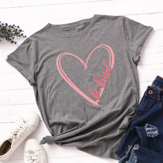 Playera Holgada para Mujer con Corazón y Cuello Redondo - Image 13