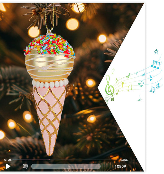 Adorno Navideño de Árbol Helado con Colgante de Vidrio - Image 12