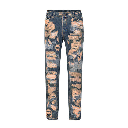 Pantalones Vaqueros con Parche Bordado God Cow Destroyed