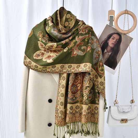 Pañuelo Étnico con Patrón de Anacardo y Borlas - Estilo Bohemio - Image 9