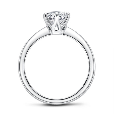 Anillo de Moissanita de 1 Quilate con Seis Puntas en Plata 925 y Baño de Oro 18k - Image 4