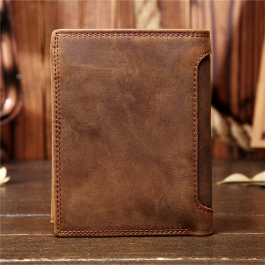 Billetera Vertical de Cuero Genuino Estilo Retro para Hombre - Image 17