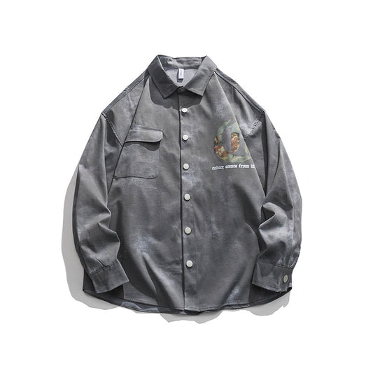 Chaqueta Camisa Casual Estampada Street Fashion Oversize - Image 2