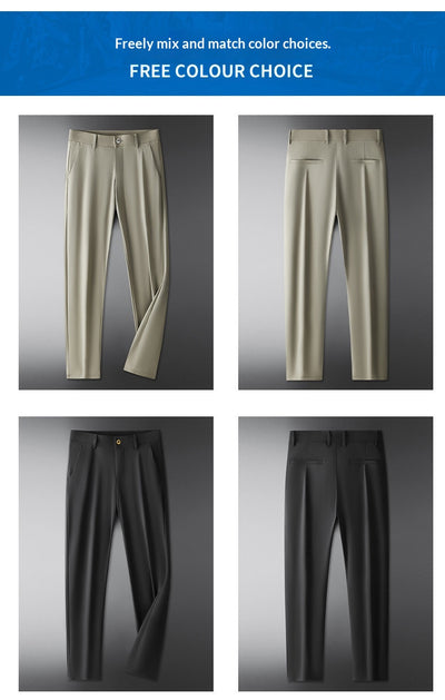 Pantalones Casuales Ejecutivos Stretch Rectos Holgados para Hombre - Image 17