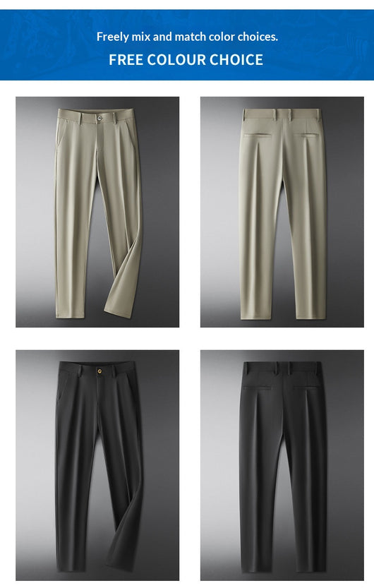 Pantalones Casuales Ejecutivos Stretch Rectos Holgados para Hombre - Image 17