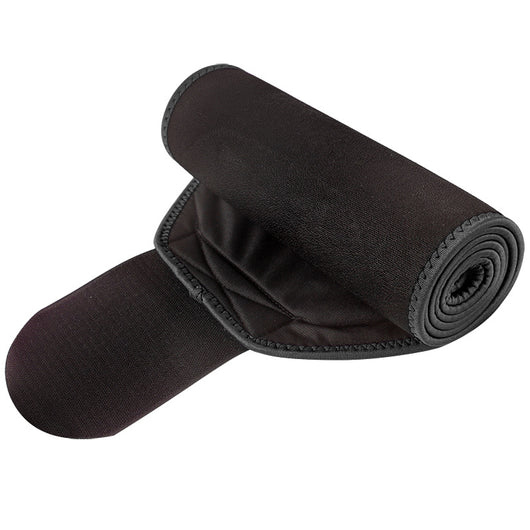 Person wearing a black neoprene abdominal waist trainer, with visible sweat on their toned midsection. - Image 8