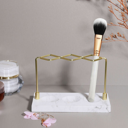 Organizador de Brochas de Maquillaje y Lápices de Cejas con Diseño Marmolado - Image 4