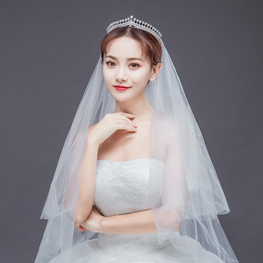 Diadema Corona de Novia en Plata con Circón