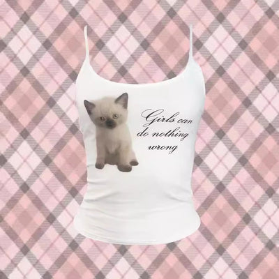 Chaleco Ajustado con Estampado de Gatos para Niña