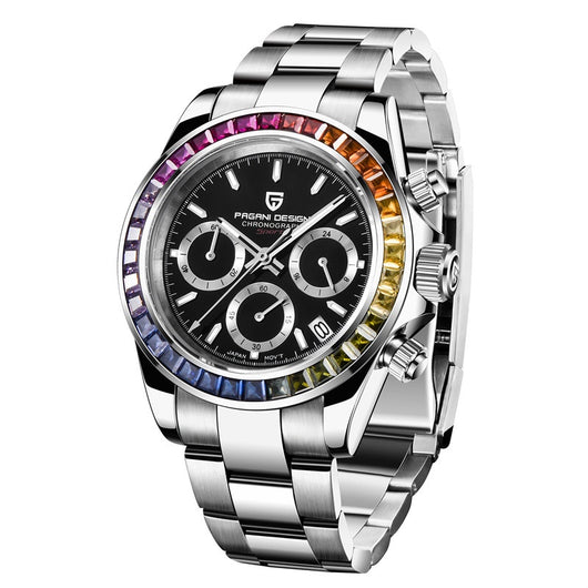 Reloj de Hombre Acero Inoxidable Cristales Multicolor Resistente al Agua - Image 4
