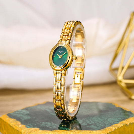 Reloj Vintage Ovalado Mini para Mujer - Resistente al Agua con Cuarzo