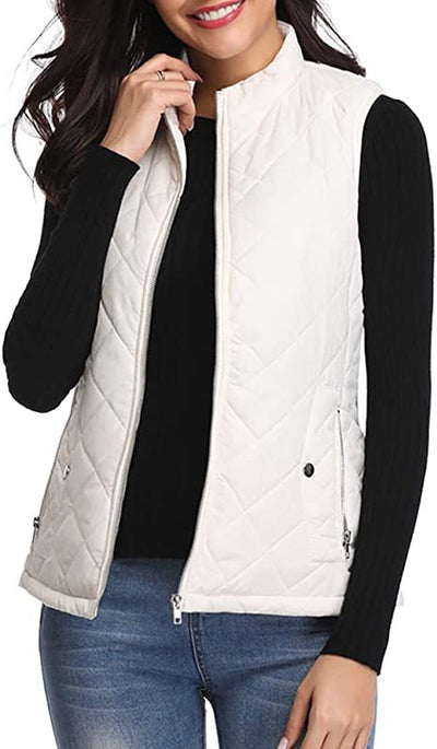 Chaleco de Algodón para Mujer con Cuello Parado y Bolsillos con Cierre - Image 8
