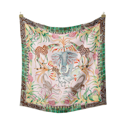 Pañuelo de Seda Estampado Cuadrado para Mujer - Image 10