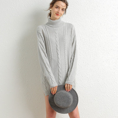 Vestido Suéter Cuello Alto Midi - Image 6