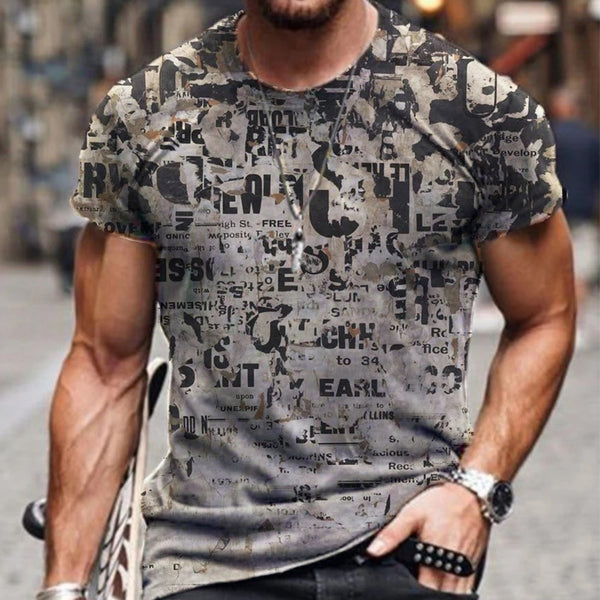 Playera Casual con Gráfico 3D para Hombre