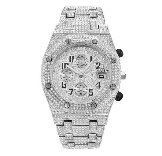 Reloj Deportivo de Cuarzo para Hombre con Tres Ojos y Cronógrafo de Diamantes - Image 4