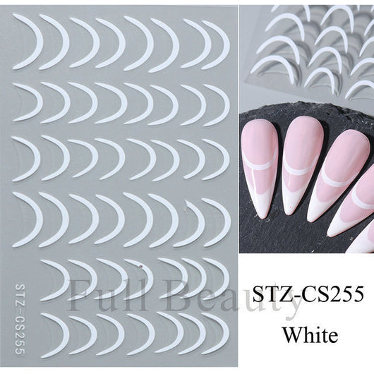 Pegatinas de Uñas Francesas con Líneas Metalizadas Bronce - Image 13