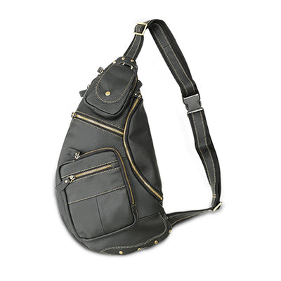 Bolsa Mensajero de Cuero Genuino Estilo Retro con Gran Capacidad para Hombre - Image 6