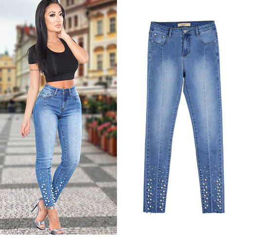 Jeans Slim Skinny Elásticos con Detalles de Cuentas - Image 14