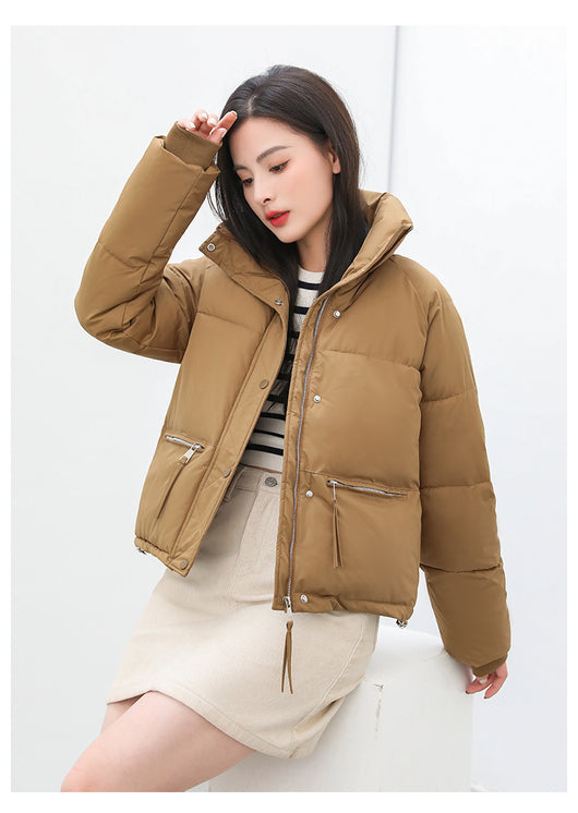 Abrigo Acolchado Holgado de Cuello Alto - Estilo Casual Moderno - Image 11