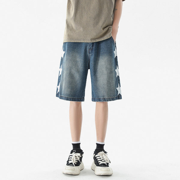Jeans Vintage para Hombre con Parches de Estrella