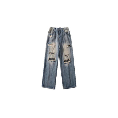 Pantalones Vaqueros Rotos Camuflaje Estilo Urbano Americano para Hombre - Image 5