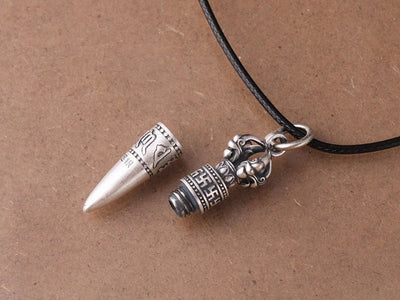 Dije Mantra de Seis Palabras en Plata Pura - Cadena Escote - Image 4