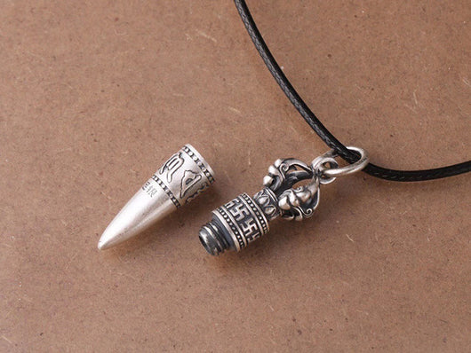 Dije Mantra de Seis Palabras en Plata Pura - Cadena Escote - Image 4