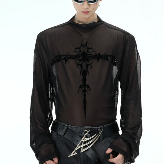 Playera Interior Mesh Transparente Punk Manga Larga - Image 12