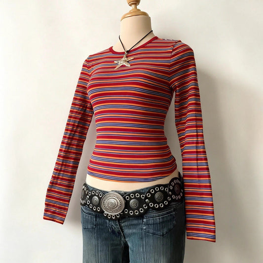 Blusa Rayada Multicolor para Primavera y Otoño