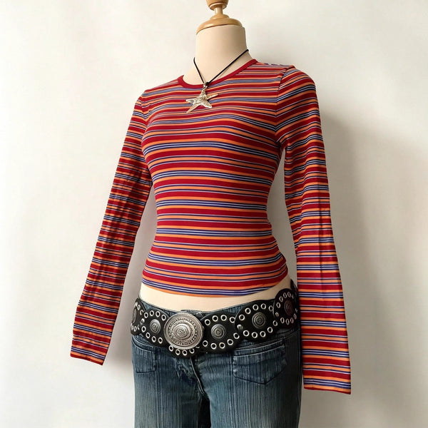 Blusa Rayada Multicolor para Primavera y Otoño