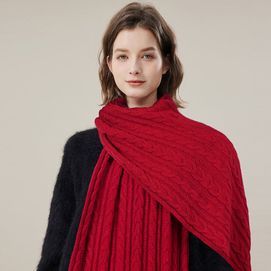 Bufanda Larga de Lana Tejida Estilo Coreano - Abrigo Versátil para Invierno - Image 2