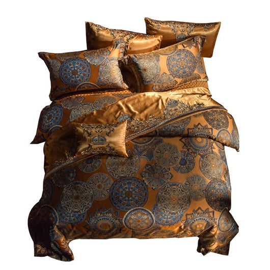 Juego de Cama Lujo Villa Europeo Bordado de 4 Piezas - Image 10