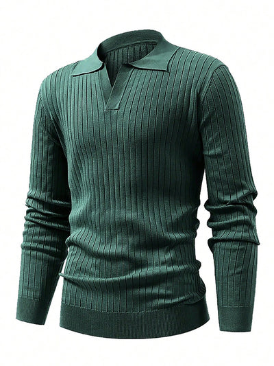 Polo Texturizado Slim Fit de Manga Larga para Hombre - Cómodo y Elegante - Image 17