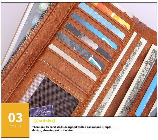Cartera Larga de Cuero para Mujer Estilo Retro con Protección RFID - Image 36