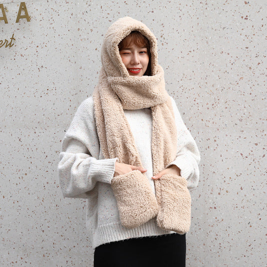 Set de Abrigo Invierno: Bufanda, Gorro y Guantes de Lana Gruesa Doble Capa - Image 2
