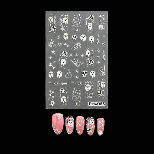 Decoraciones de Uñas Adhesivas Fantasma, Calavera y Telaraña - Image 13