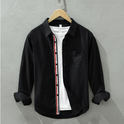 Camisa Oxford Clásica Británica de Manga Larga para Hombre - Image 10