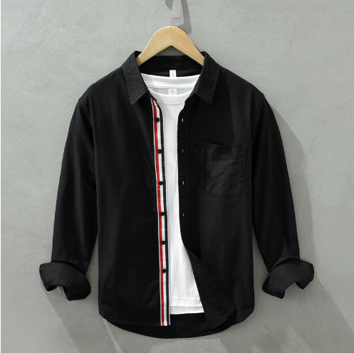 Camisa Oxford Clásica Británica de Manga Larga para Hombre - Image 10