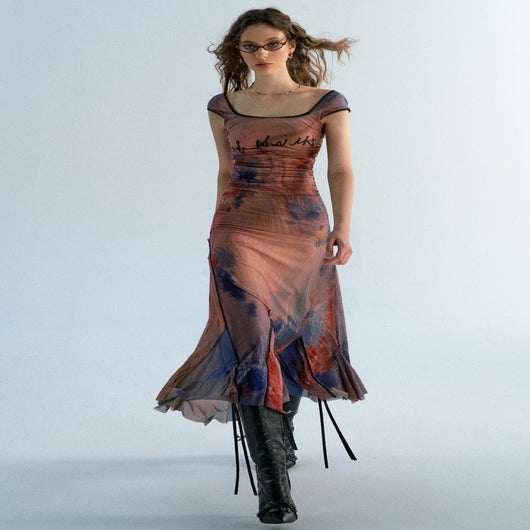 Vestido Estampado con Pintura al Óleo de Tonos Suavizados - Image 4
