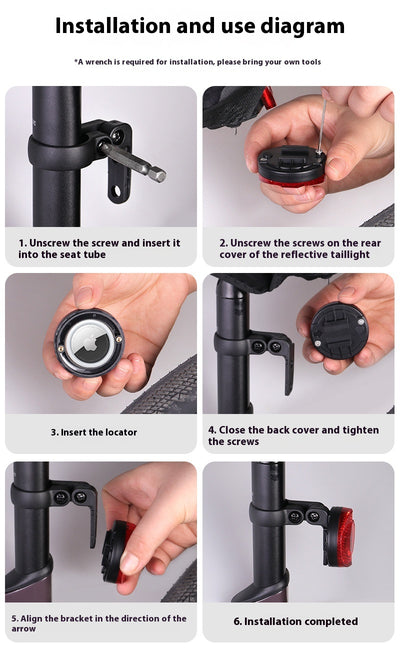 Soporte Reflectante Antirrobo para Luz Trasera de Bicicleta - Image 13