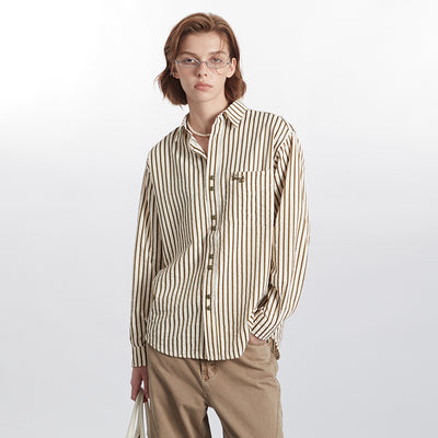 Blusa Rayas Retro Mujer Otoño Invierno Estilo Europeo Americano - Image 2