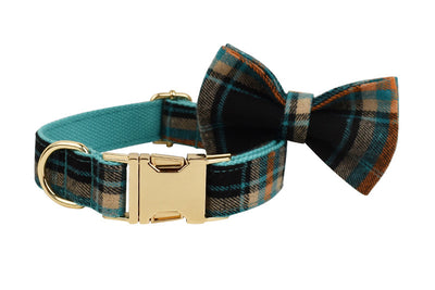 Collar Retro Verde para Mascotas con Correa de Tracción y Moño Adorable - Image 12